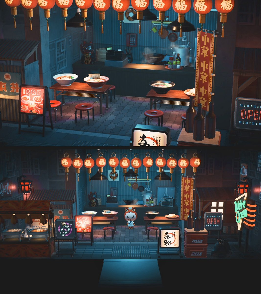 商店街にある小さなラーメン屋さん🍜
 #あつ森 #あつ森写真部 #ハピパラ #ACNH