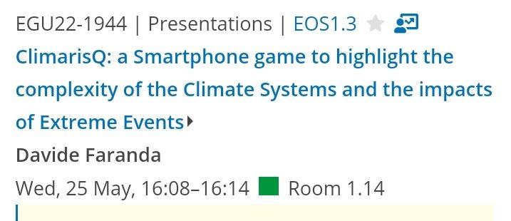ClimarisQ's tweet photo. ClimarisQ is travelling to #EGU22 ! Come to discover a game 🤖 to handle the #ClimateCrisis 💚and face #heatwaves, #coldspells, #floods and #droughts triggered by CO2 emissions! Can't wait? #ClimarisQ is already available for @Android : https://t.co/1sCWlrfW5y @EuroGeosciences https://t.co/eAZt1zEQU1