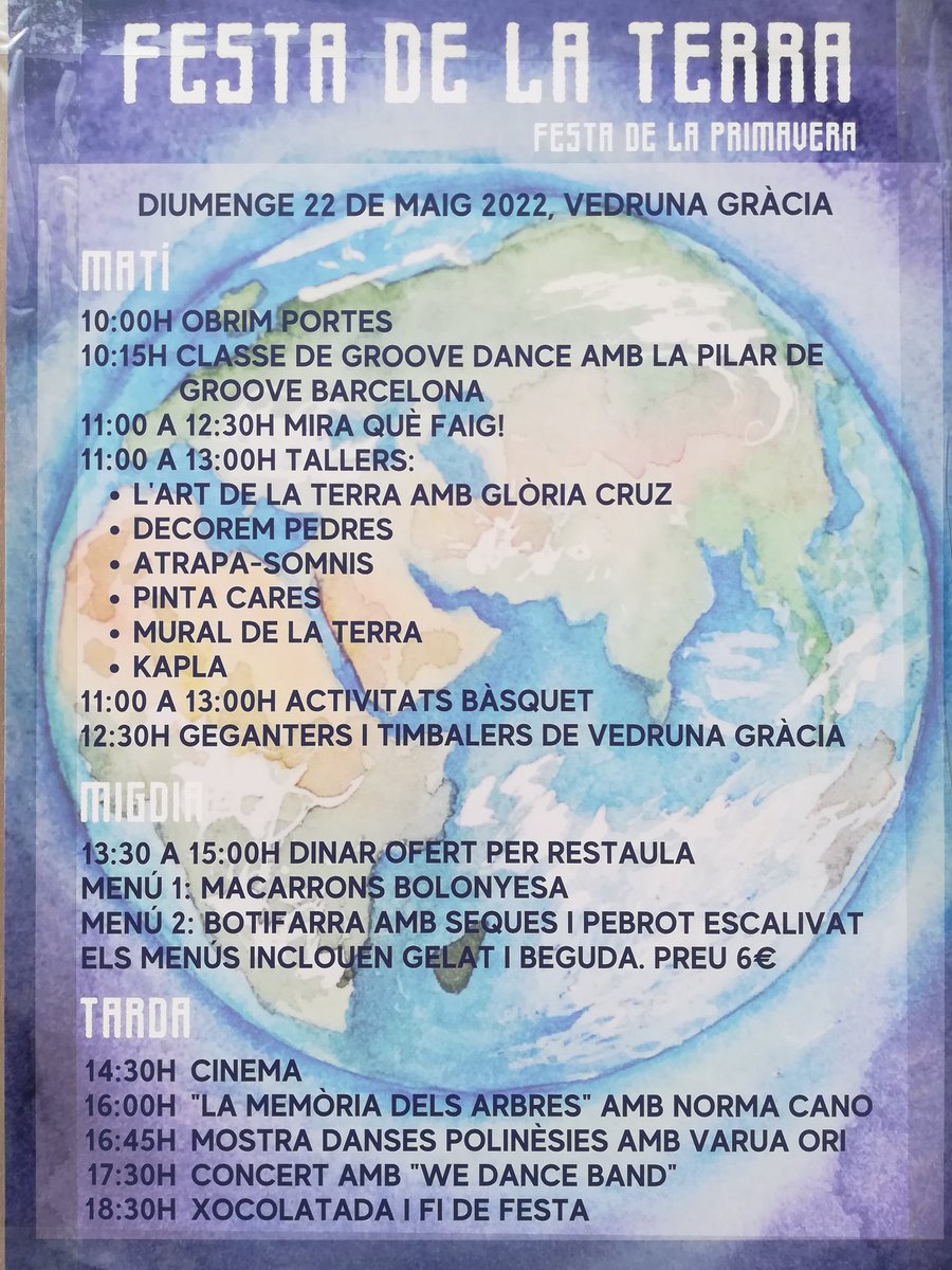 Avui a les 12,30h ens veiem a <a href="/VedrunaGracia/">Vedruna Gràcia</a>
No et perdis la Festa de la Primavera!!