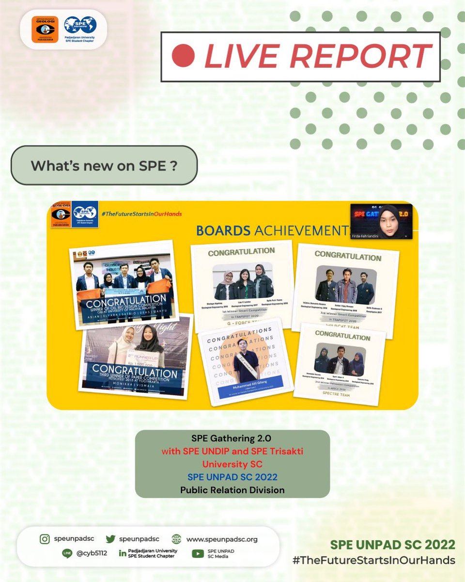speunpadsc's tweet photo. [VIRTUAL GATHERING REPORT]

Thank you for today :
 
SPE UNDIP SC
SPE Trisakti University SC

For the sharing and giving a lot of insight about our programs. https://t.co/OyK1tdBAWk