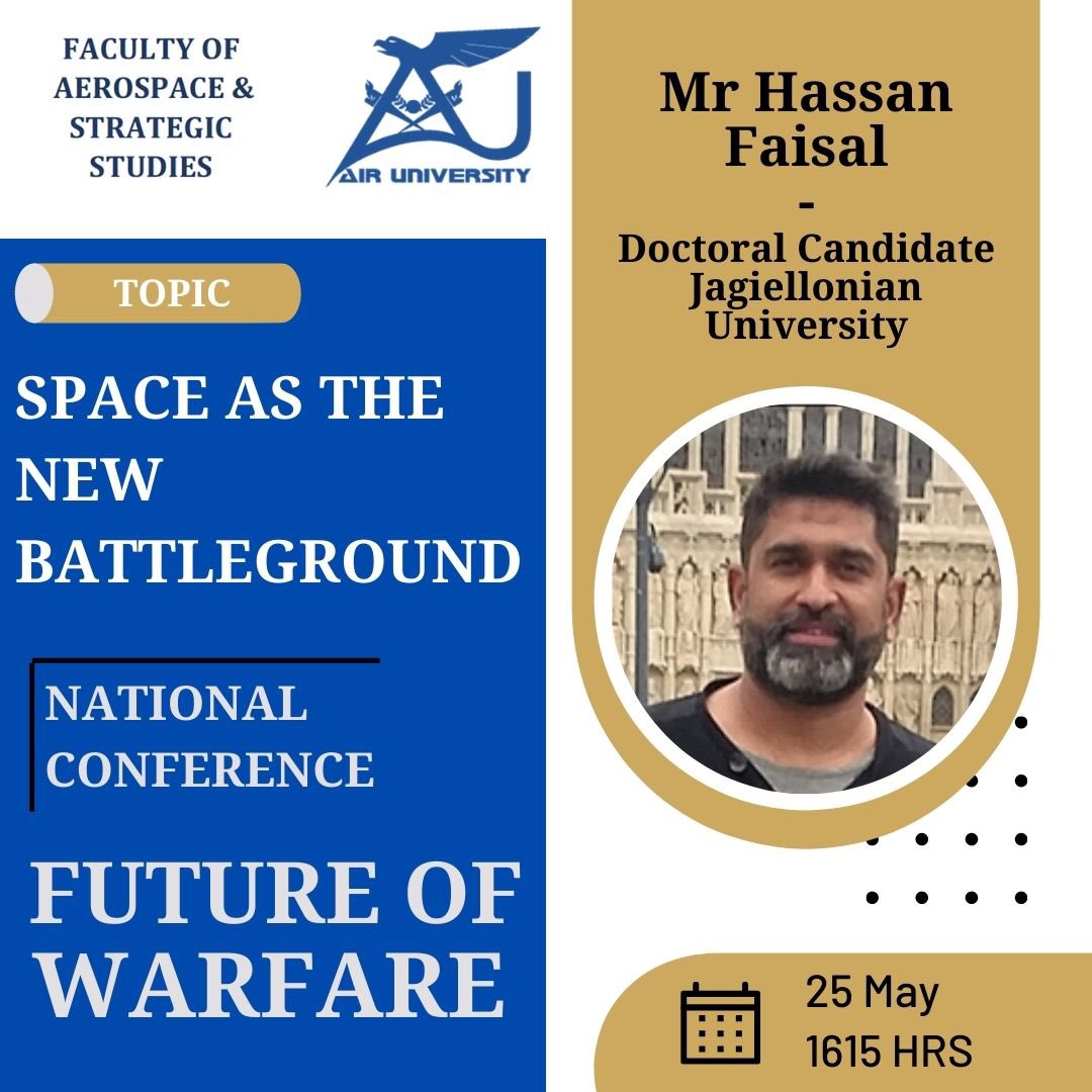 Session 3 is on ‘Emerging Technologies and Future of Warfare’ super interesting and current topic going to be discussed by @zafar_jaspal  @AamnaRafiq and Mr Hassan Faisal
Join us by registering yourself on given email address 
#FOWCONF22 #FASSCONF2022 #FutureofWarfare #AU