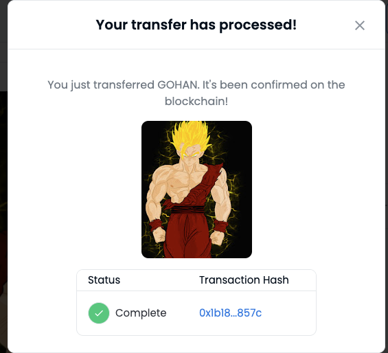 jcNFTguy's tweet photo. Congrats to new owner.
@MlleNFT got 2 for 1 deal!
Bought one NFT from @invisibleme and got one from my NFT collection (GOHAN) for FREE
-Sold out really quick!
#nftart #animatenft #nftartist #nftjapan #songohan #polygonnft #nftcommunity #nftopensea #invisibleme #opensea #gohan https://t.co/bjkJ7ic2Aj