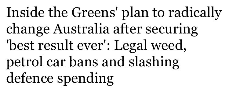 It’s all here! https://www.dailymail.co.uk/news/article-10841133/Inside-Greens-plan-change-Australia-forever-securing-best-result-ever.html
