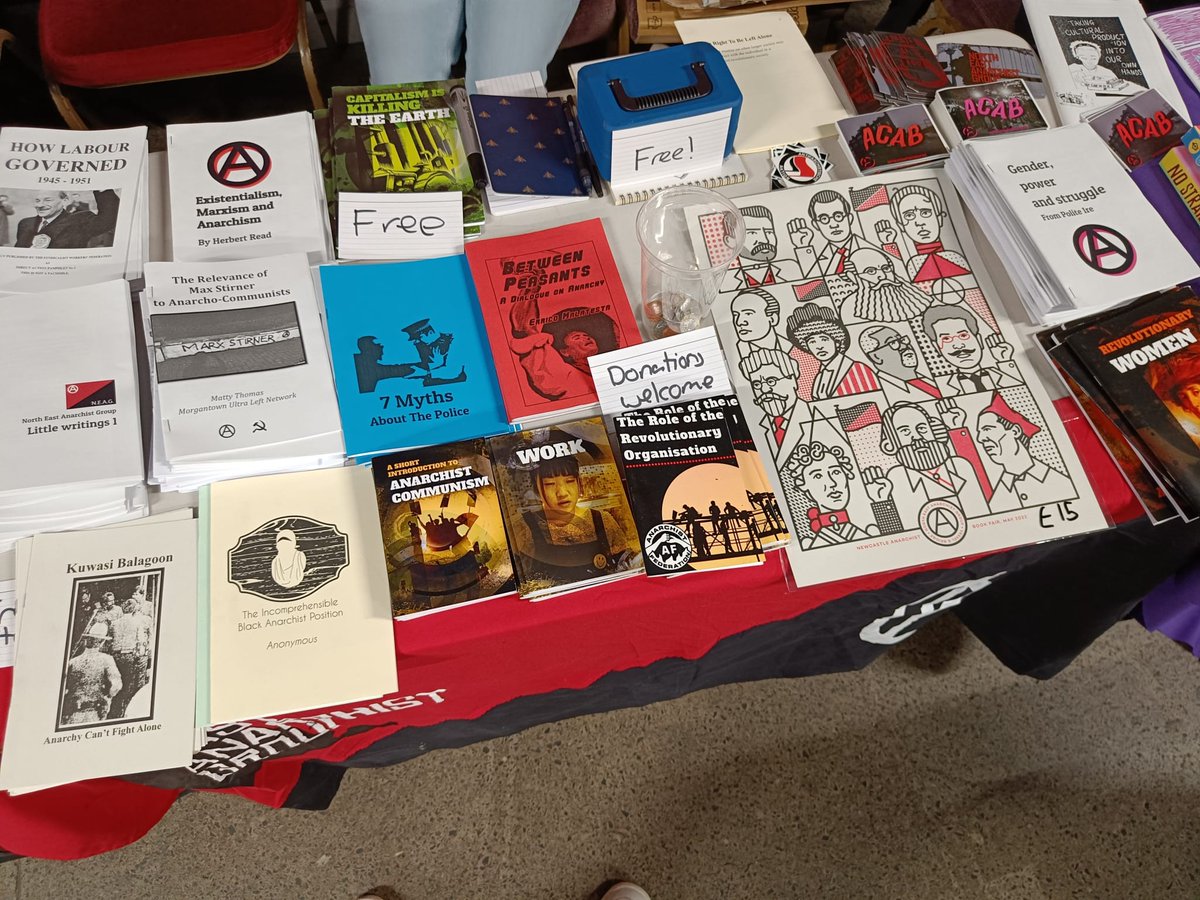 What a wonderful day yesterday at the North East Ewan Brown Anarchist Bookfair <a href="/NBookfair/">Newcastle Ewan Brown Anarchist Bookfair</a>. Was great to see so many people interested in anarchism and to speak to so many of you! Thank you to all who picked up some pamphlets and our anarchist print! ☺️