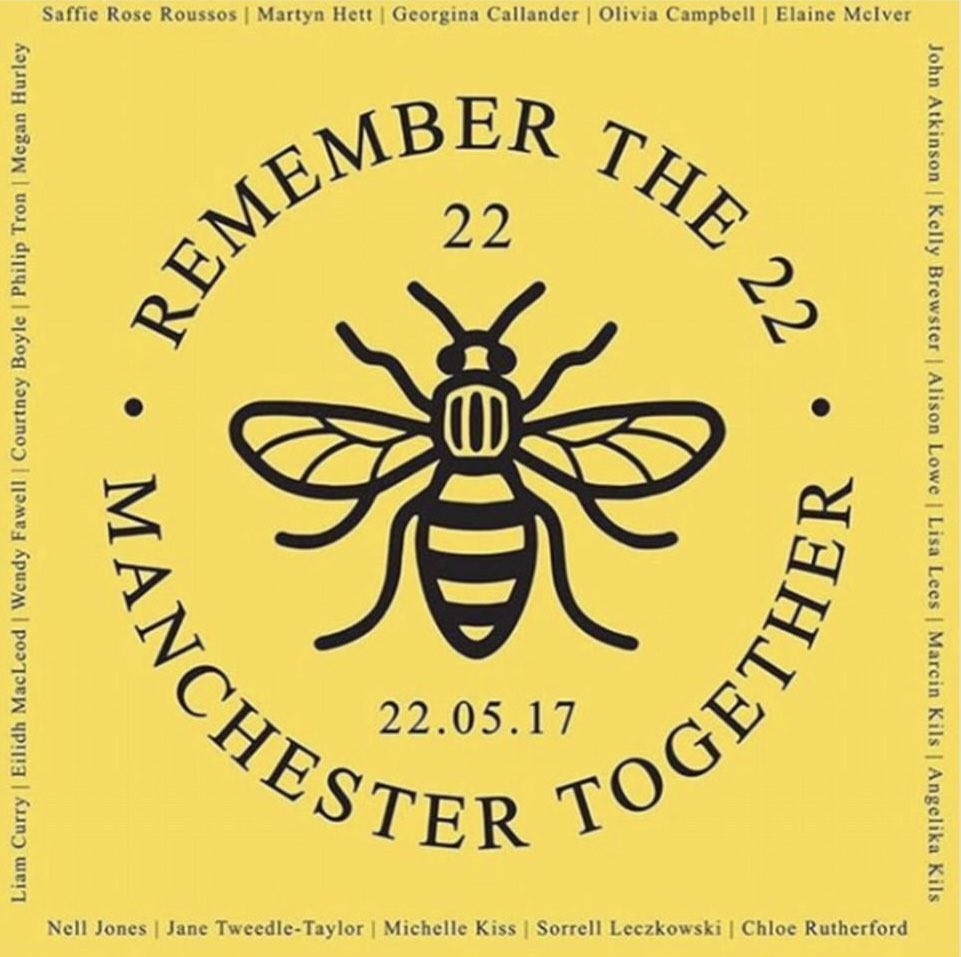#ManchesterRemembers #manchester22 strength and love today and every day 🐝💛