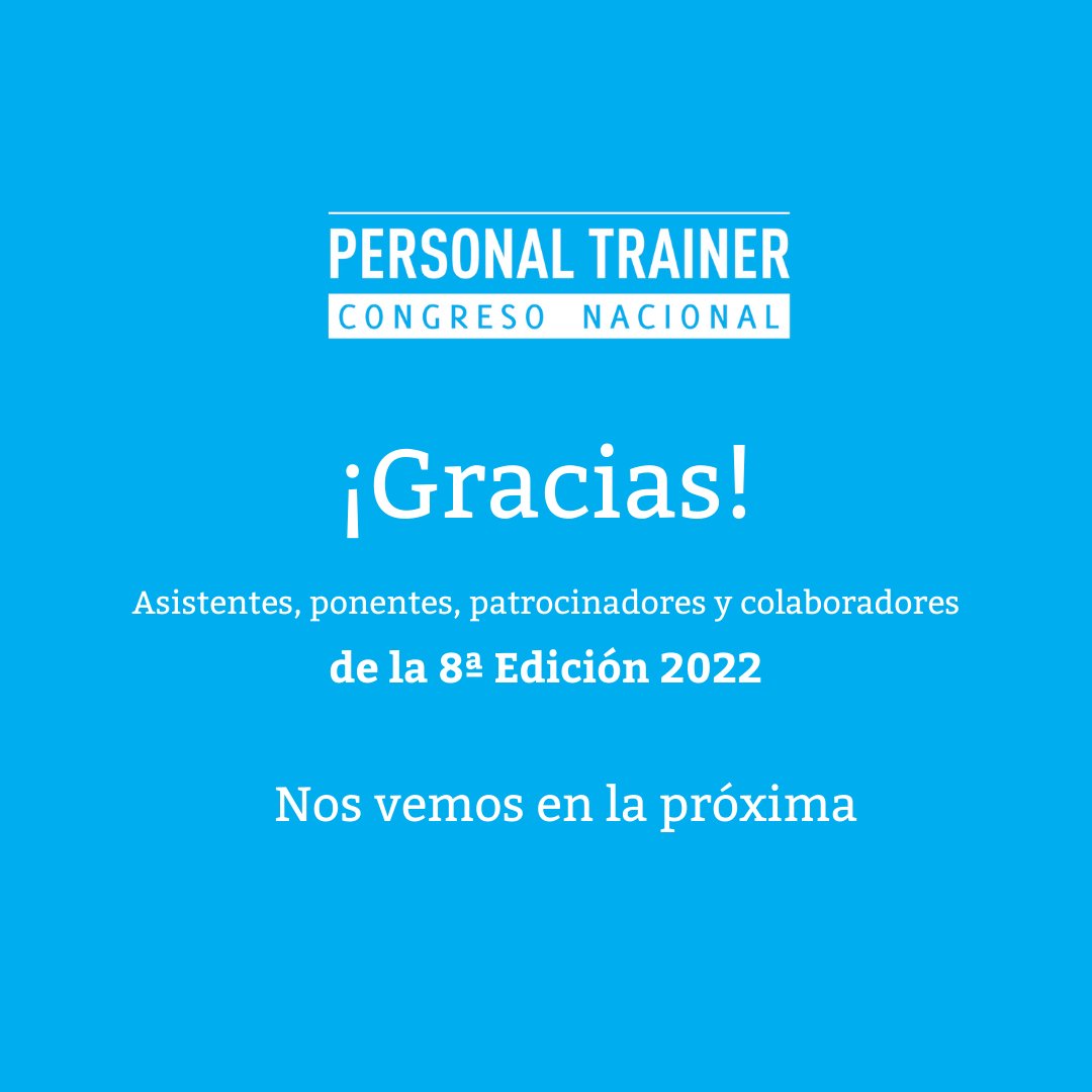 ¡Gracias, Gracias, Gracias!
Asistentes, ponentes, colaboradores y patrocinadores de la 8ª Edición 2022 👏👏👏⠀
Nos vemos en la próxima 😉

#congresopt #congresopersonaltrainer