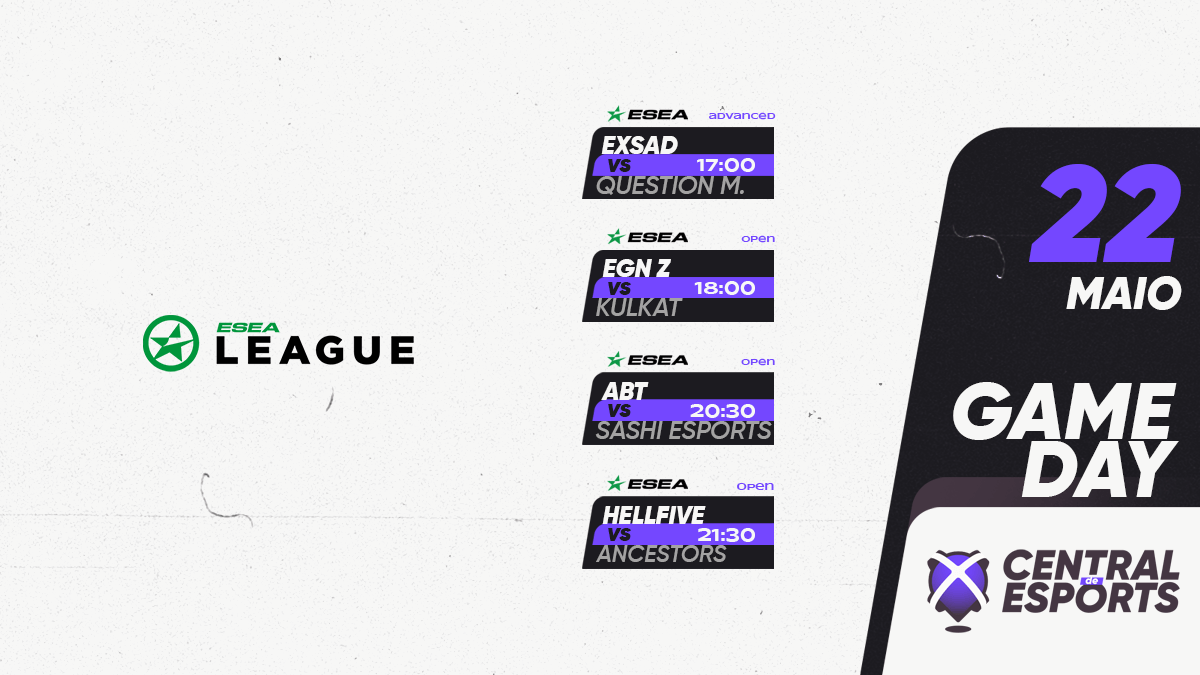 CentralDEsports's tweet photo. HOJE na 🏆 @ESEA:

17h
🇵🇹 @EXSadGaming vs #QUESTIONMARKru 🇷🇺

18h
🇵🇹 @EGNesports.Z vs #KULKAT 🇷🇴

20h30
🇵🇹 @abtesports_org vs @Sashi_Esport 🇩🇰

21h30
🇵🇹 #HELLFIVE vs @AncestorsG 🇪🇸

#CDEgameday #CDEesea https://t.co/PTzPsUgj9R