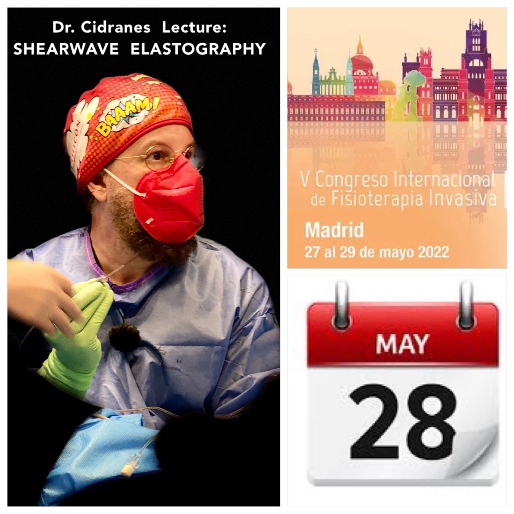 Congreso Internacional de Fisioterapia Invasiva <a href="/socifin/">SOCIFIN</a> 
27-29 Mayo 2022 
Muchas gracias por la invitación: Honrado y agradecido !!
Ponencia: Elastografía Shear Wave para intervencionismo invasivo músculo esquelético 
#fisioterapia #fisioinvasiva #madrid #elastography #madrid