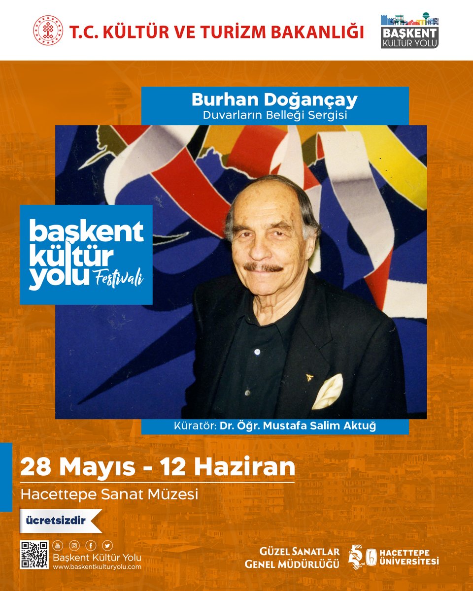 ankarakyf's tweet photo. Dünya duvarlarını anlatan ressam Burhan Doğançay'ın eserlerinden oluşan "Duvarların Belleği Sergisi” Hacettepe Sanat Müzesi'nde!

Sergi, festival süresince ziyaretçilerini bekliyor olacak

🎶🎨🎙️🎭🎸🖼️

#FestivalBaşkentte
#BaşkentKültürYolu https://t.co/EQofdmVBKr