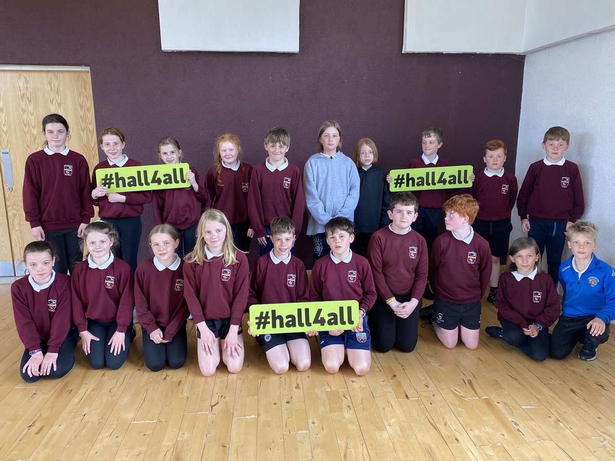 PcSeamount's tweet photo. Future generation demanding Sports Hall for all to continue physical education and wellbeing activities. Incredible that government has denied funding for this basic need @SeamountKinvara @NormaFoleyTD1 @AnneRabbitte @ciarancannon @JoeByrne8 @HSEschoolsteam #hall4all https://t.co/ETaEsuC8gO