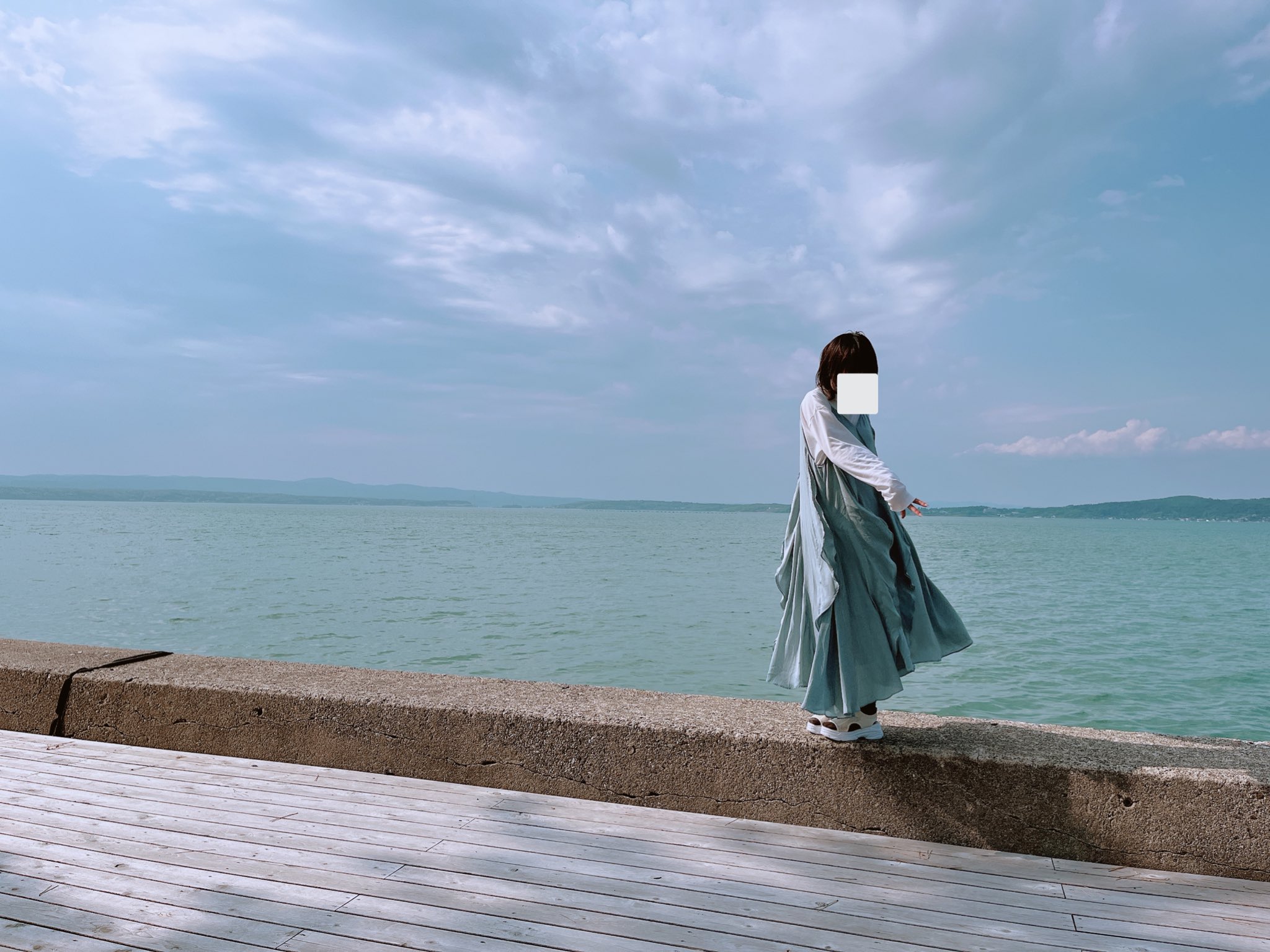 hazama さんざめくキャミソールワンピース lightblue