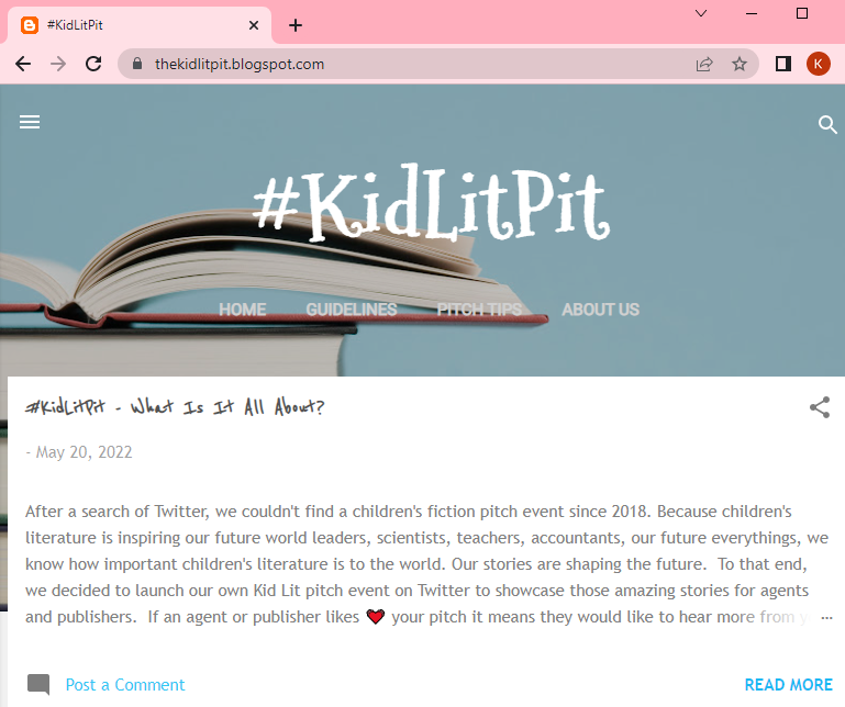 kidlitpit's tweet photo. We have a website! Please check it out. If you can, spread the word. We want as many people as possible to view and take part in the event. This is a special event just for children's authors and illustrators from picture books to young adult. 
#WritingCommunity #writerslift https://t.co/Bm8LNItGZ7
