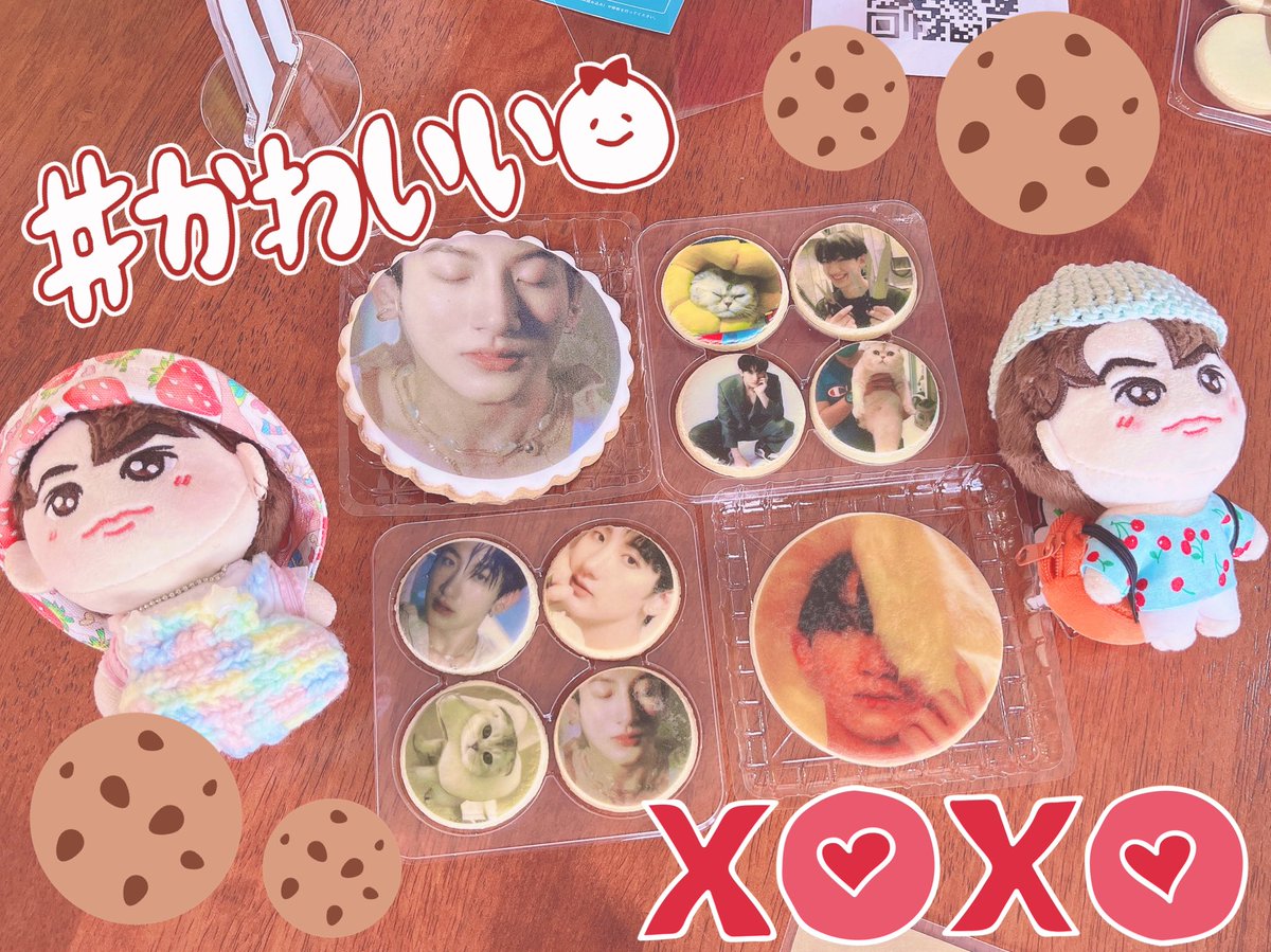 dakimakuranotai's tweet photo. カリンさん（@kAriN_tO_fj ）と推し活とってもたのしかった❤️🥳✨
念願のラテアートとクッキーに美麗なToptapくんとtaotaoを沢山プリント出来て嬉しい❤️(*´꒳`*)✨
クッキー🍪はいつ食べよう…🥺✨

#ManTypeぬいぐるみ写真部
#ManType https://t.co/Csu90wWFFe
