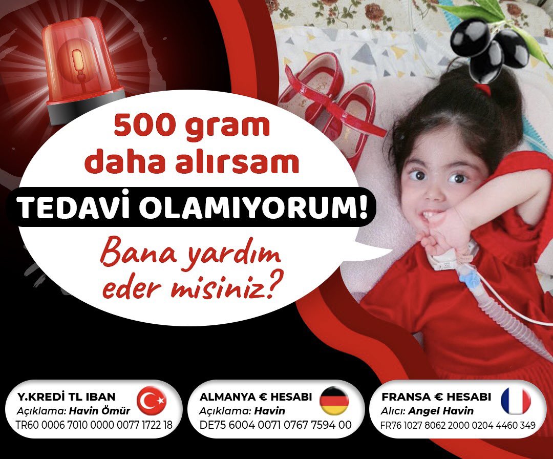 SmaHavinnefesol's tweet photo. VALİLİK İZİNLİ HESAPLARIMIZ
🇹🇷 Yapı Kredi Bankası
TR60 0006 7010 0000 0077 1722 18 
Alıcı: Mehmet Şirin Aydar 
Açıklama: Havin Ömür

🇨🇵
FR7610278062200002044460349
Alıcı: Angel Havin
BIC : CMCIFR2A https://t.co/JJfHe38LYa
