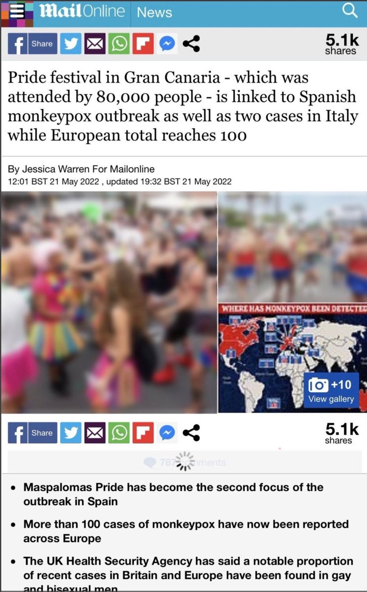 drassagheer's tweet photo. ذكرت "الديلي ميل" البريطانية أن تجمعا فى جزر الكناري حضره 80 ألفا من الشواذ جنسيا لممارسة الفاحشة علنا هو سبب ظهور مرض #جدري_القرود بين هؤلاء المنحرفين، ثم حملوا العدوى إلى مجتمعاتهم، ومع ذلك تجد تعليقات بعض المخانيث تقول: لماذا نطلق عليه #جدري_الشواذ ؟! https://t.co/LfsW9rpeKn