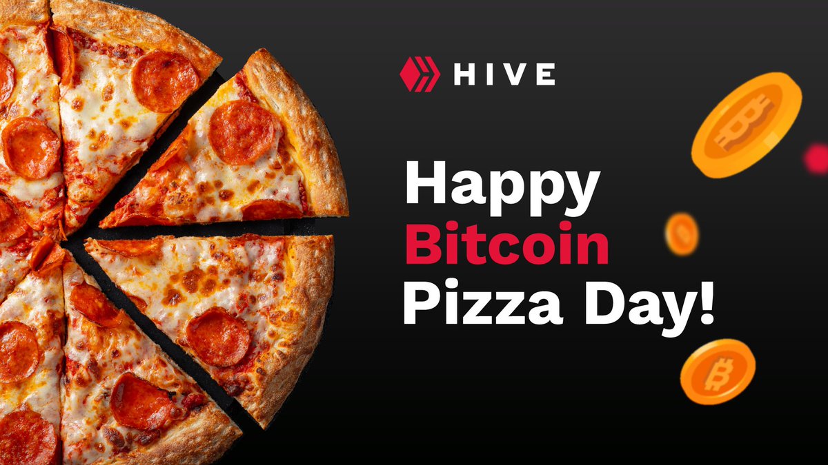 hiveblocks's tweet photo. Happy #BitcoinPizzaDay2022! 

RT and comment with your Hive account to be entered for a draw for $20 $HBD pizza money! 

#BitcoinPizzaDay #Bitcoin #Hive https://t.co/Kknc5a4MXs