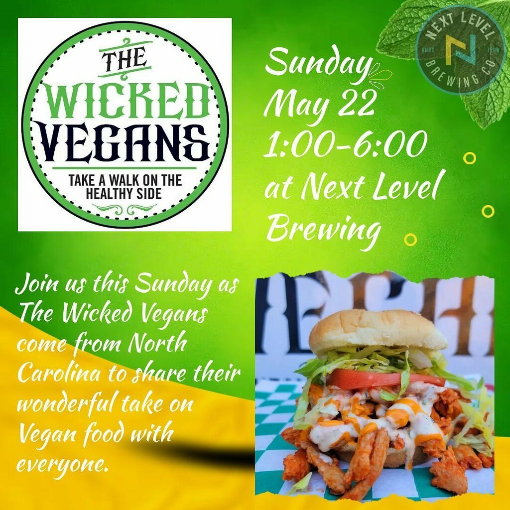 Vegans unite.  @thewickedvegans will be back with us Sunday, May 22nd from 1:00-6:00 for your pleasure.  See you then!  #knoxbeer #knoxvilletennessee #craftbeer #craftbeerweek instagr.am/p/Cd3RlA6Lqvw/