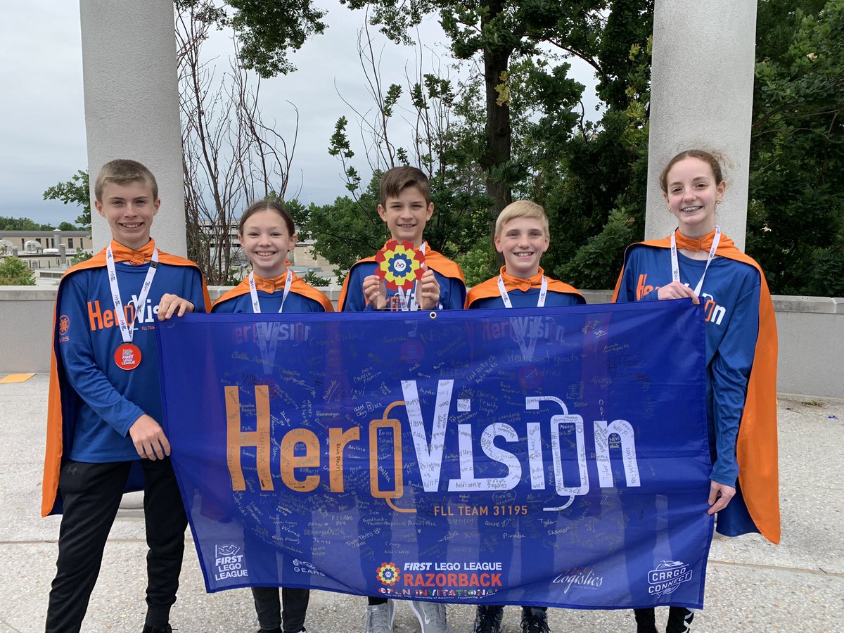 gearsrobotics's tweet image. Congratulations to @FLL_Heroes31195 for winning the Champion’s Award Finalist at the @FLLRazorbackInv! @FIRSTINRobotics @ETHOSInnovCtr