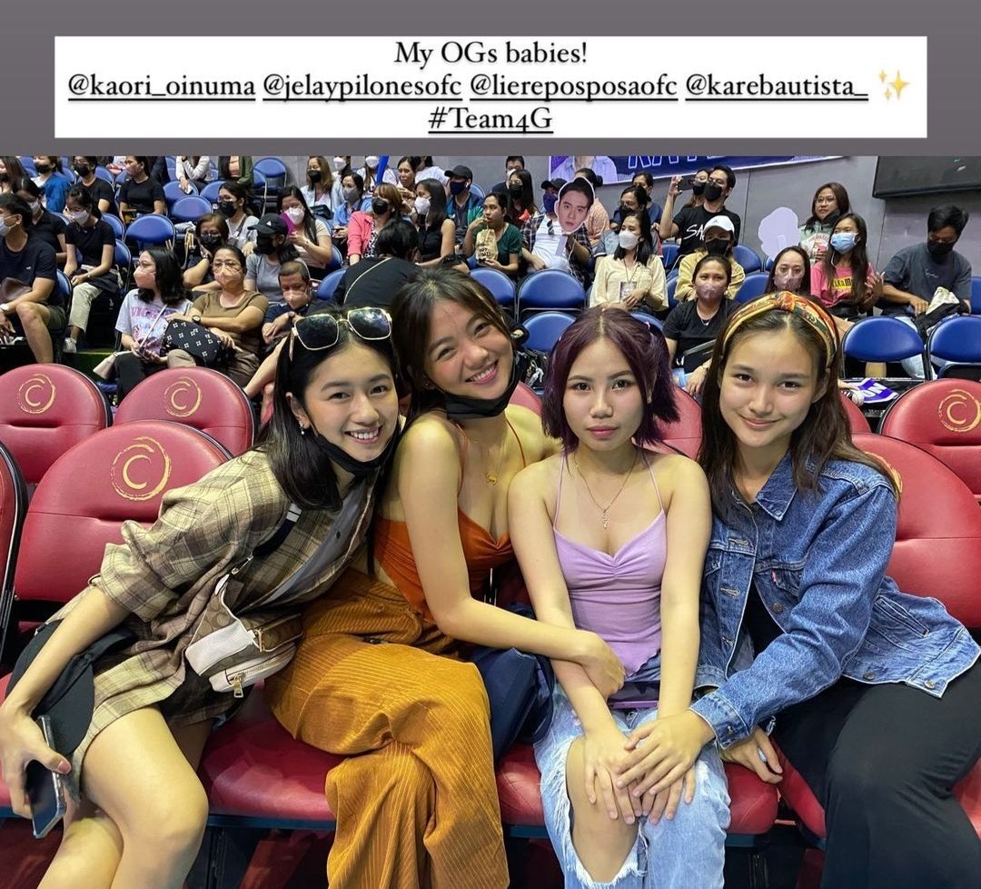 Solid 4G 💙 © Ms. @BonitaMuf 's ig story @JELAYPILONES08 @kaori_oinuma @liereposposaOF2 @MissKareee #Solid4G #JelayPilones #KaoriOinuma #LieReposposa #KarinaBautista #StarMagic30thAllStarGames