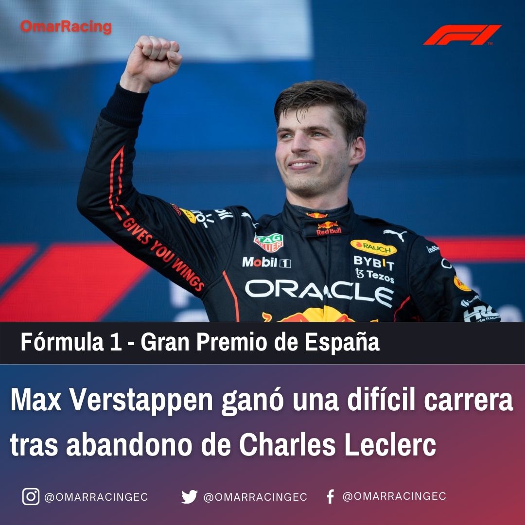 RaulRamirezO26's tweet photo. Max Verstappen tuvo una carrera parecida a una montaña rusa para ganar la carrera del Gran Premio de España. Sergio Pérez y George Russell acompañaron al campeón del mundo en el podio.
#omarracing #f1 #formula1 #SpanishGP #GPEspaña #MaxVerstappen #RedBullRacing #Barcelona https://t.co/mHdGb0D8VA