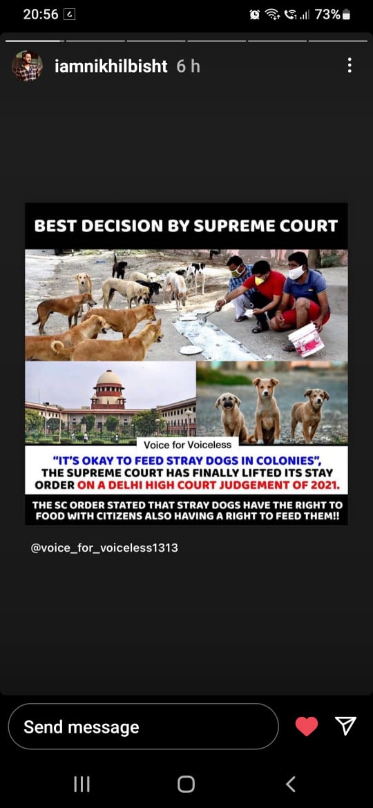 Best descision by supreme court
#lovedogs #feeddogs #helpdogs
@NikhilMusician @TandonRaveena