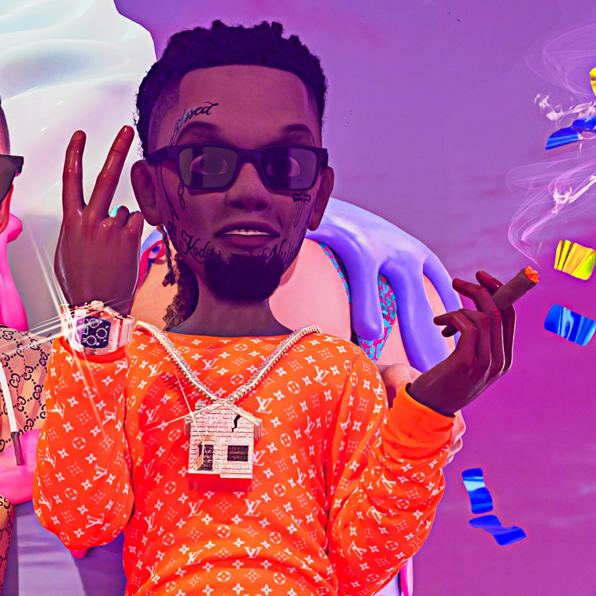 esirchio's tweet photo. Official cover art for @RealSuperSako and @OffsetYRN new single "Cake" made by @esirchio and @uncographics. Stay tuned for more BTS!

RUN IT UP!

@blenderfoundation @maxon #cgi #blender #c4d #spotify #albumart #offset #render #bmg #hiphop #rap #surrealism #adobe https://t.co/fFdDkWrvrw