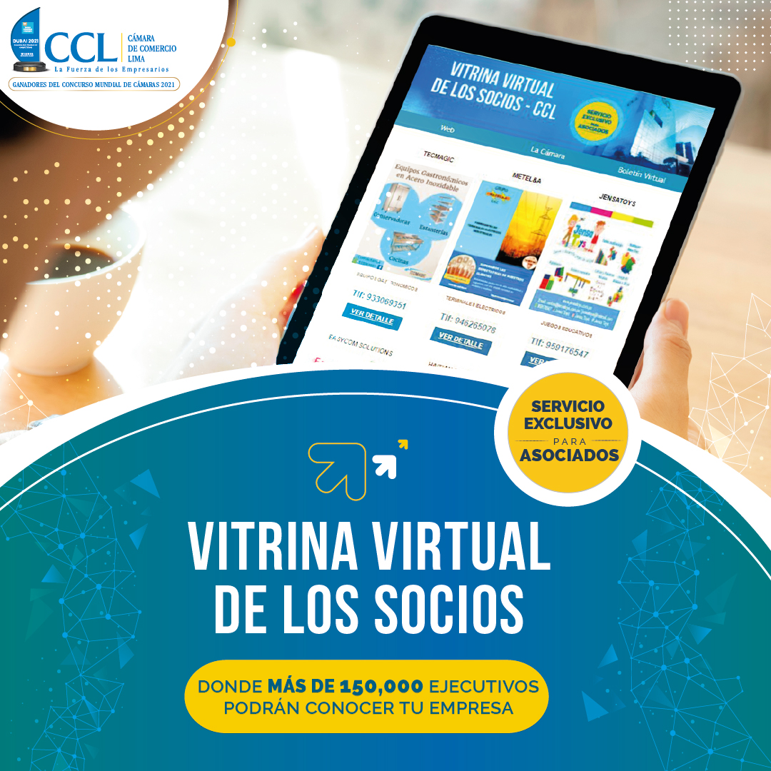 #AsociadosCCL | Promociona, difunde y viraliza los productos y servicios de tu empresa a más de 150,000 ejecutivos en nuestra Vitrina de los Socios.

Revisa nuestra última Vitrina de Socios aquí 👇

📅 17 de mayo: bit.ly/3wrZIbS
📅 19 de mayo: bit.ly/3sIkW2E