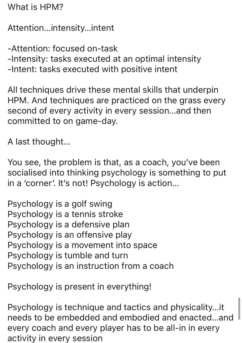 DanAbrahams77's tweet image. Psychology is technique and tactics and physicality…it needs to be embedded and embodied and enacted…and every coach and every player has to be all-in in every activity in every session…

Some thoughts on the importance of mental training on the grass…

Please have a read 😀