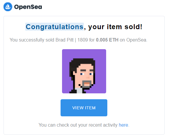 🥳 307 / 3,000 sold!

🎉 Brad Pitt - FP # 1,809

opensea.io/assets/matic/0…

#NFTart #NFTCommunity #NFTsales #NFTsold #PolygonNFT #Crypto #pixelart #cryptopunks #NFTcollection #NFTcollectors