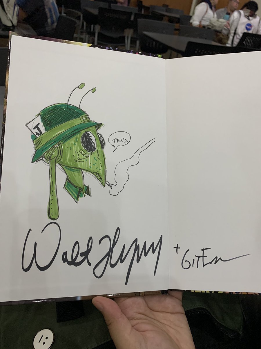 JohnnyMakes_Art's tweet photo. A huge thank you to Walt (and @GitEmSteveDave) for taking the time to talk to us at #MEGACON2022 and signing a copy of the book! It’s truly an honor to meet you guys for the first time and we can’t wait to see you at the #TESD town store soon! @TellEmSteveDave @sundayjeff https://t.co/4cSftIYAw5