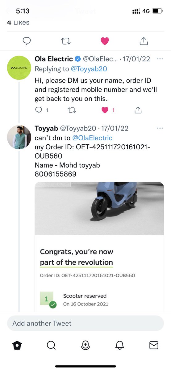 Toyyab20's tweet photo. @OlaElectric  please refund my 500 rupees 
detail mentioned here https://t.co/Vbrcfn28Gv