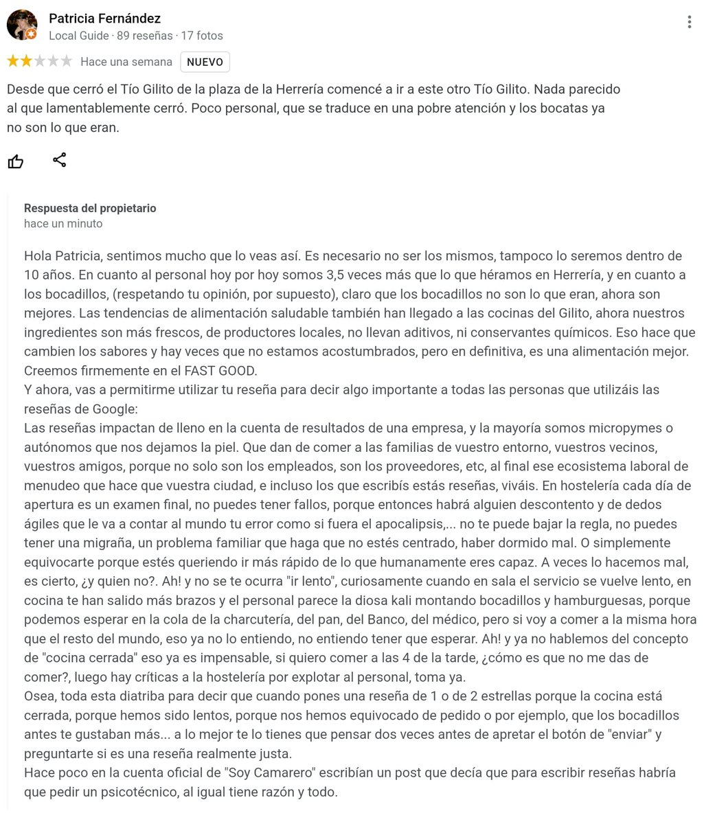 Fantástica reseña
#Gastronomia #periodismo #hosteleria <a href="/davidbroncano/">David Broncano</a> 
<a href="/treintayseisptv/">Treintayseis Pontevedra</a> <a href="/ElHormigueroWeb/">El Hormiguero Web</a>
