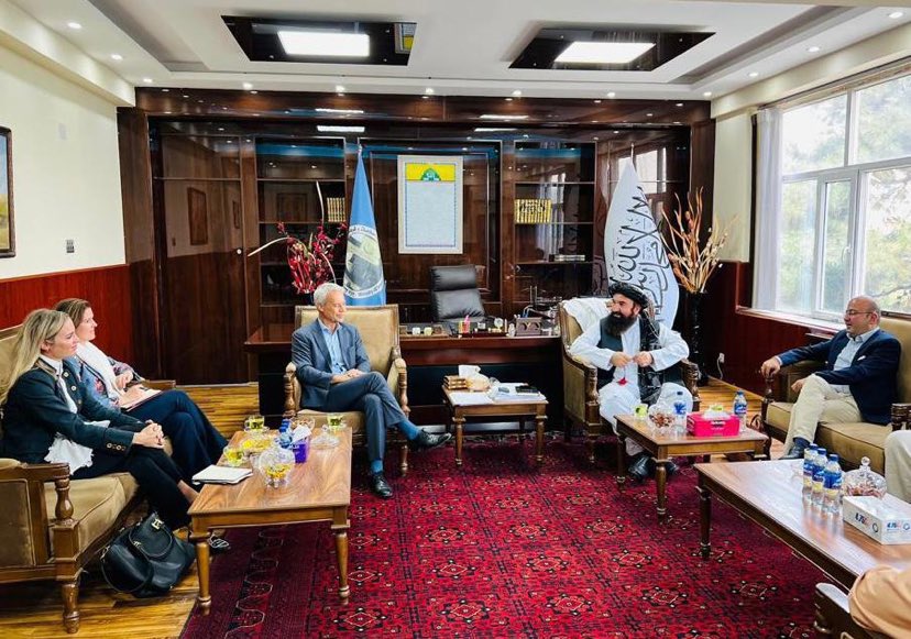 Meeting with Taliban minister Khairkhwa in Kabul today. Discussed the importance of free press, women's equal and meaningful participation in society, inclusive and representative institutions, and legal framework. Agreed on the necessity of open dialogue to solve challenges
