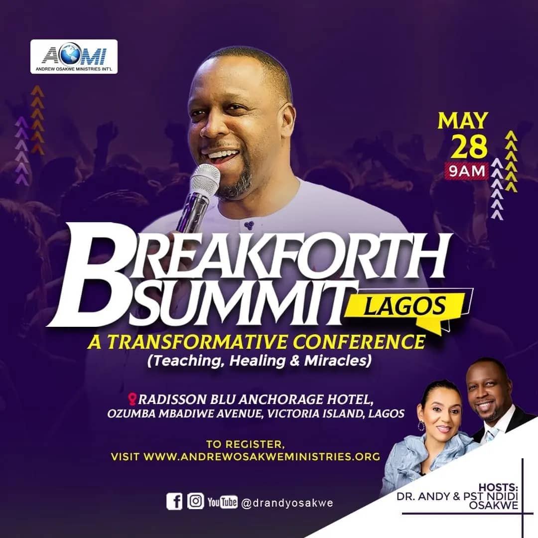 LAGOS, YOU'RE NEXT! Get ready to experience God's mighty move at Breakforth Summit Lagos 2022. Register now to attend at andrewosakweministries.org/breakforth-sum… #BreakforthSummit #Lagos #AOMIOutreach