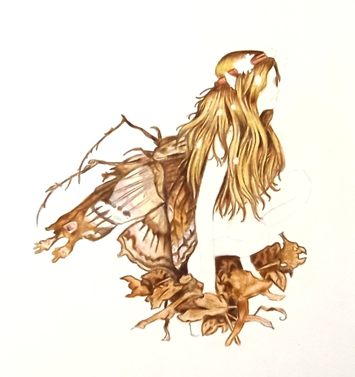 Llevo unos cuantos meses con esta hada ( práctica de lápiz a color en classe) #fairy #pencilcolor #fabercastel