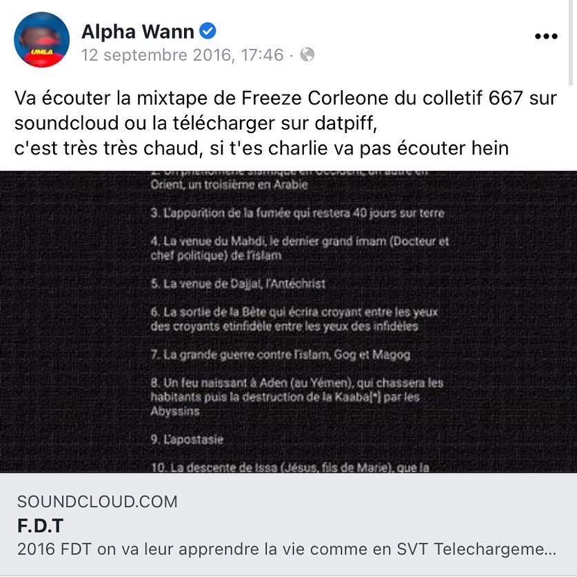 En septembre 2016, quand Alpha Wann faisait la promo de la mixtape de Freeze Corleone