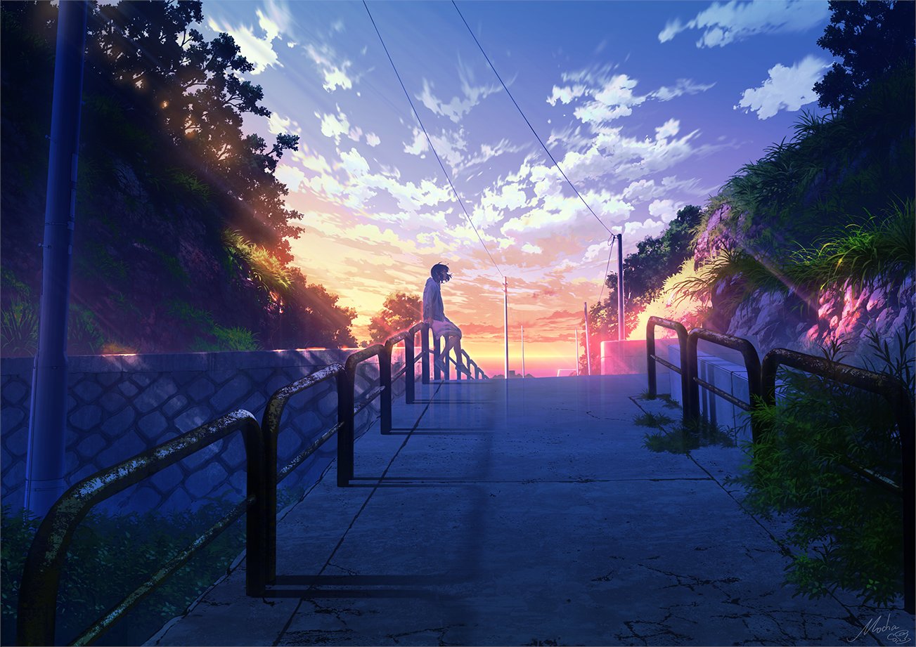 Twitter 上的 Mocha １日目東 A34a 風景イラスト 待ち人 T Co Uyj9wb7mmw Twitter