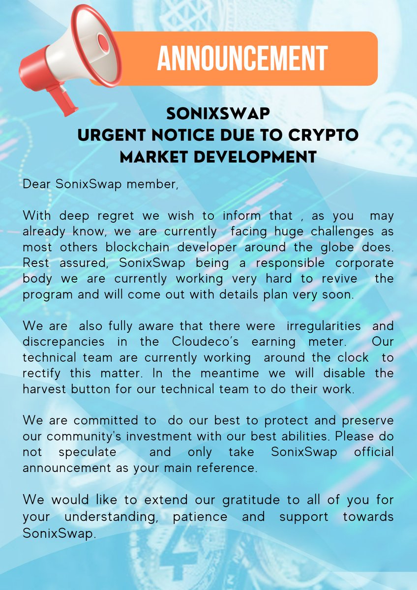 IMPORTANT NOTICE. We understand the situation and we are currently working on it. We will update our users from time to time.