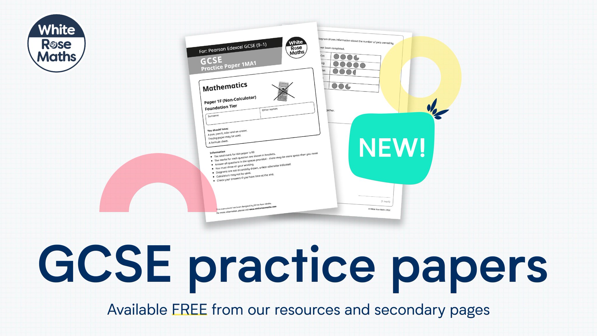 WhiteRoseMathsSec on Twitter "Get prepared for GCSE paper 2 with our FREE practice papers and