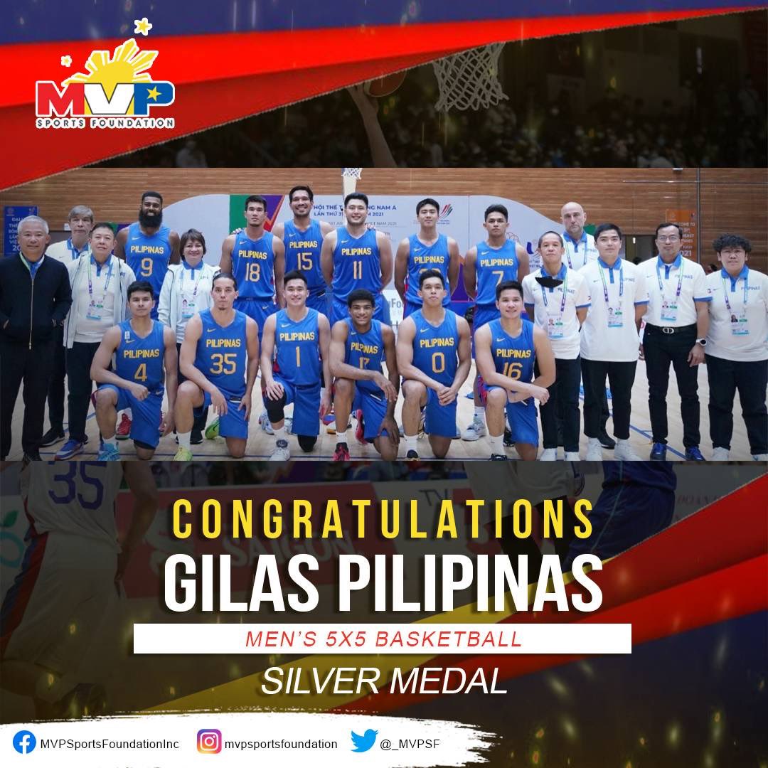🥈 FOR BASKETBALL! 

Gilas Pilipinas bagged a silver medal in the 31st Southeast Asian Games. 🏀

Follow us on our social media handles! IG/FB/Twitter👉🏼 mvpsfph 

#TungoSaGinto
#SEAGames2022