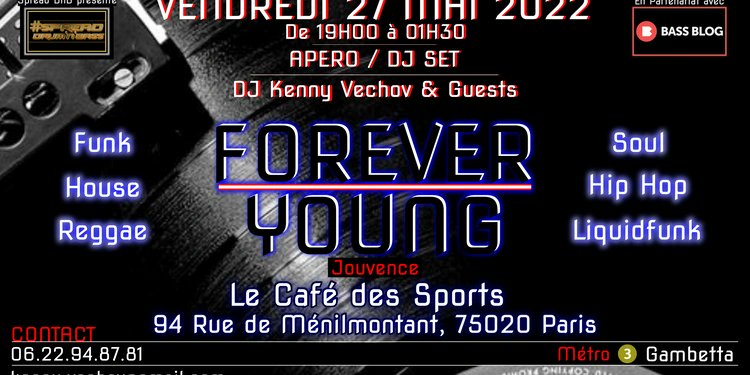 Vechov's tweet photo. FOREVER YOUNG #Jouvence
Apéro / DJ Set
Vendredi 27 Mai 2022

Il y a celles et ceux qui sont Liquidfunk Forever...
Harmonie parfaite des breaks de batterie avec des basslines Jazzy,
Si la piste est Full, c’est que la voix est Soul... 

Au Café Des Sports.

https://t.co/fXCrleU2sI https://t.co/fKbCkiGvqy
