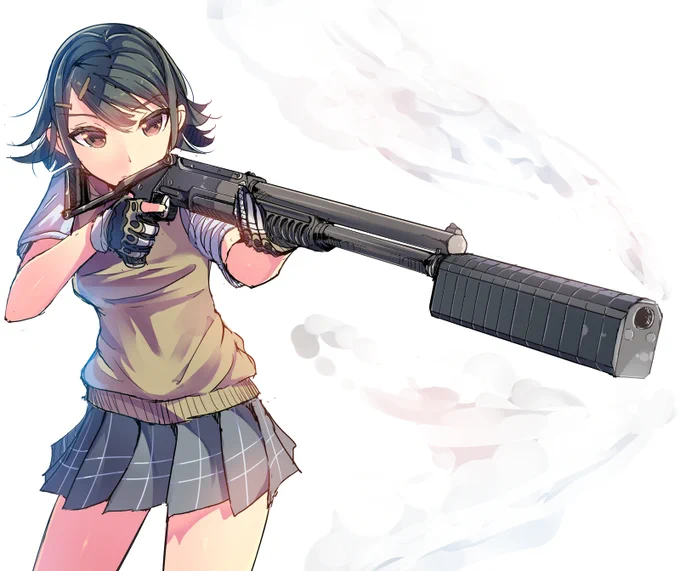 こんな銃を描いてたっけな～…
(※8年前の絵 