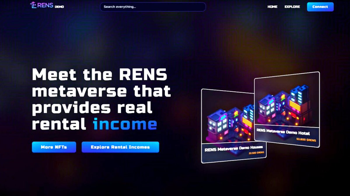 🏅NFTs with the world's first rental income!

🔥Maintain your RENS until properties in the Metaverse are created in the real world. Earn Rental income with NFTs

#NFTProject #Metaverse #Marketplace