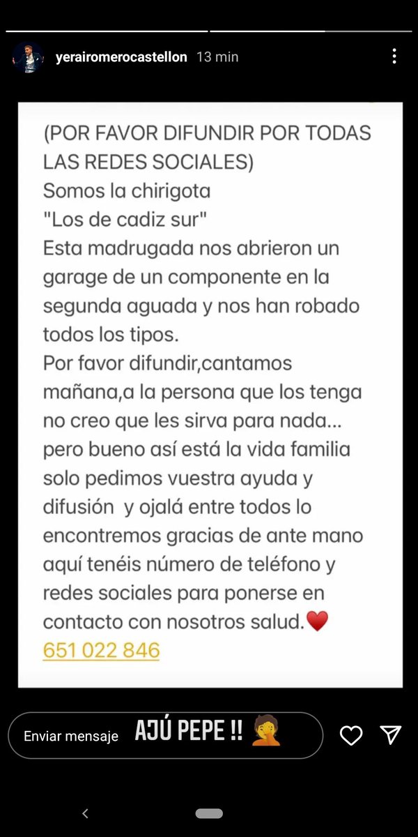 JCaletera's tweet photo. ⚠️HAN ROBADO LOS TIPOS A LA CHIRIGOTA DE "LOS DE CÁDIZ SUR"!!!⚠️

HAY QUE SER MEZQUINO🤬😡

DIFUNDID POR FAVOR, RT!!! https://t.co/ROw94t5bEV