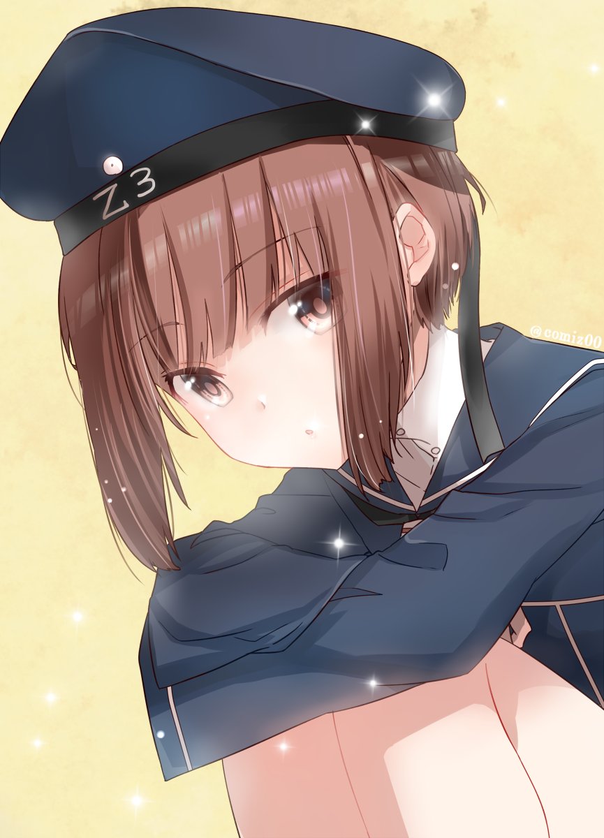 z3 max schultz (kancolle) 1girl solo hat sailor hat short hair brown eyes brown hair  illustration images