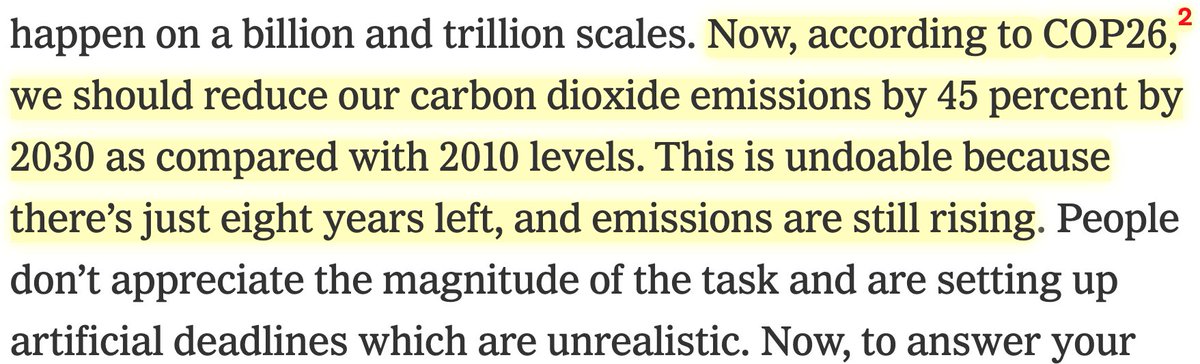 BjornLomborg's tweet photo. Vaclav Smil says the uncomfortable truths out loud:

"What’s the point of setting goals which cannot be achieved? People call it aspirational. I call it delusional."

https://t.co/nbWrxnIVKp https://t.co/waC225vJSv