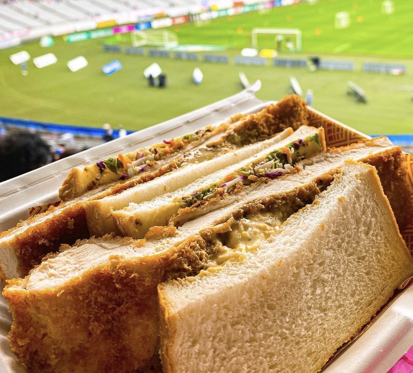 Katsu Sando - Katsu fried pork sandwich at FC Tokyo (<a href="/fctokyoofficial/">FC東京【公式】 #東京が熱狂</a>) 

💴 800 Yen (£5)