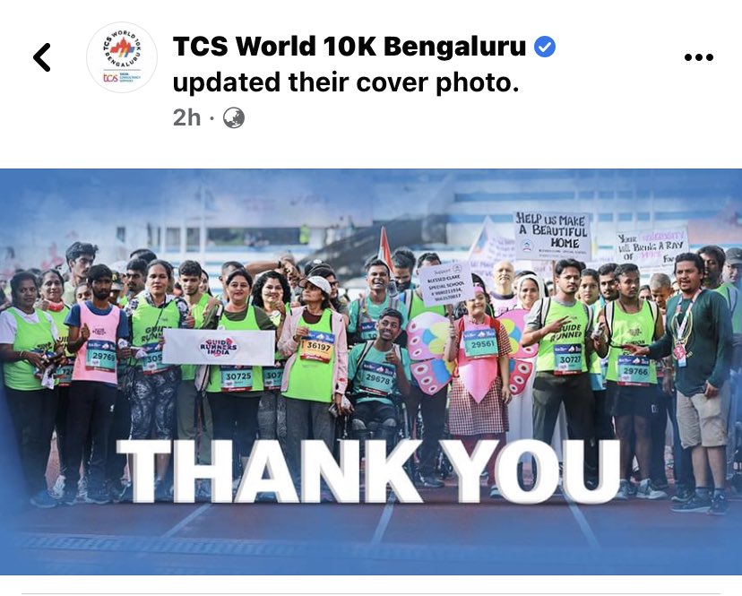 GuideRunnersIND's tweet photo. Honored to be featured on @TCSWorld10K page! Congratulations to all finishers #GuideRunnersIndia 💐 @bhumikarunner https://t.co/9Z6tfLU1yK