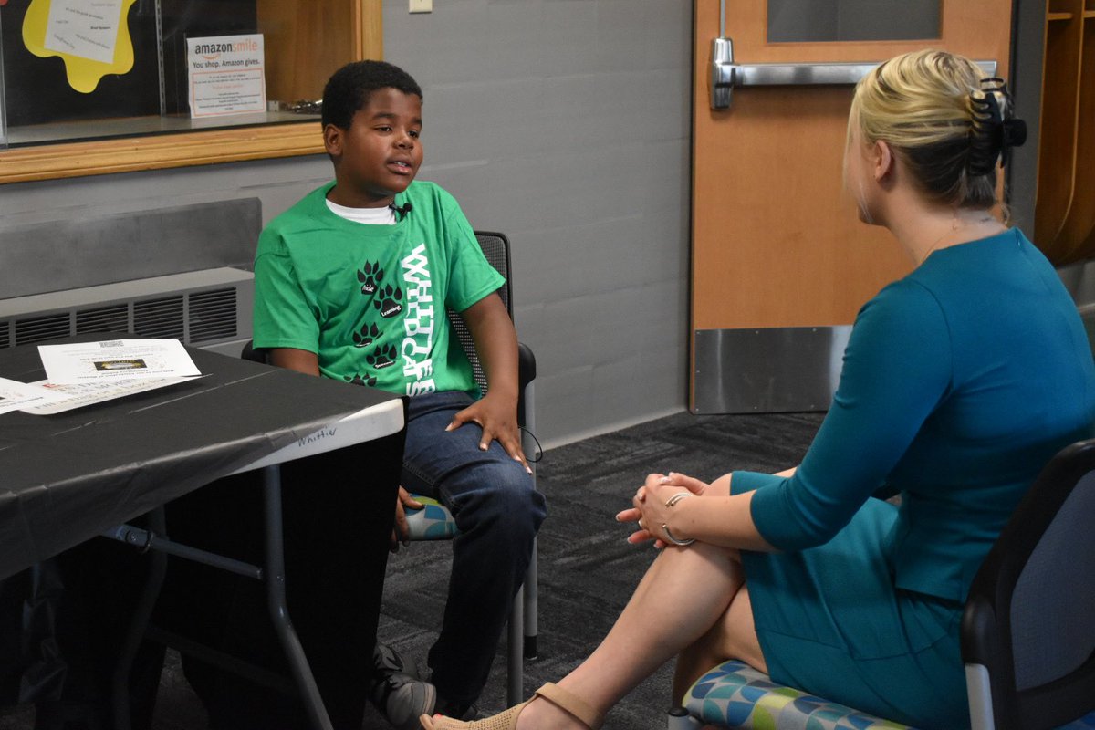bhart610's tweet photo. Super impressed with @SpencerTracyTV @fox6now @WhittierWire yesterday.  She inspired a few Wildcats in a big way.  #futurereporter #community https://t.co/h08wwQgVnz