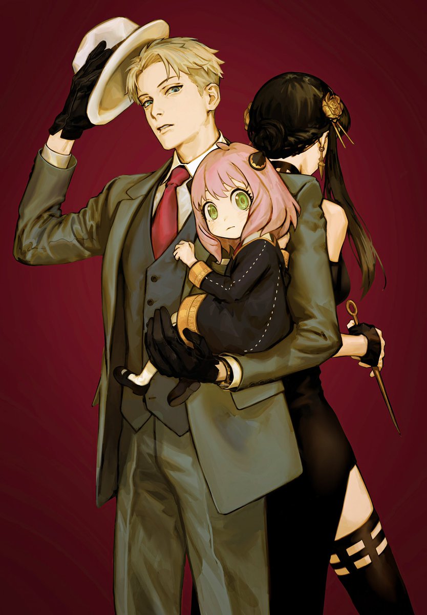 アーニャ(SPY×FAMILY) ,黄昏|ロイド・フォージャー(SPY×FAMILY) ,ヨル・フォージャー(SPY×FAMILY) 「」|せきのイラスト